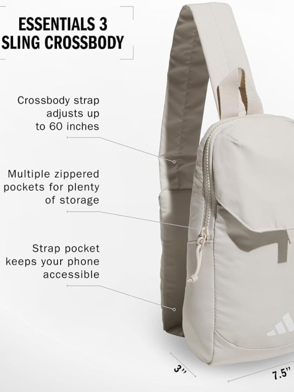 Adidas Essentials 3 Crossbody - Sling Bag with Phone Pocket. Brand New. Unisex.